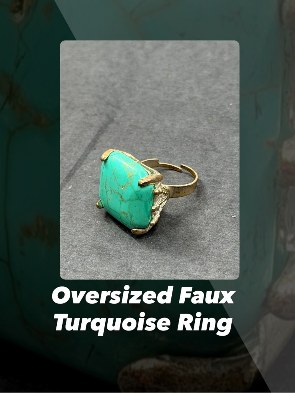 EUC Oversized Faux Turquoise Ring